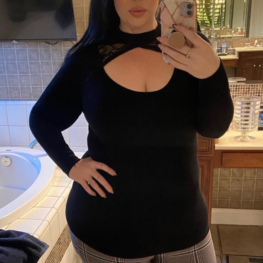 Torrid Black Lace peekaboo sweater